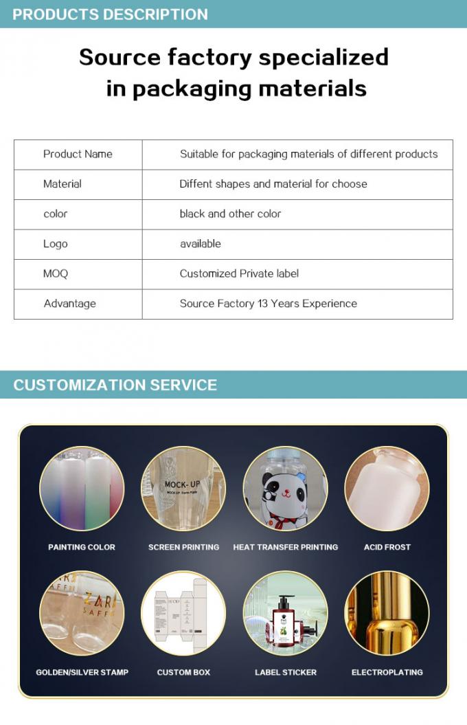 HDPE/PET 700ML500ML300ML Plastic Bottle Shampoo Shower Gel Conditioner Press Pump Set 5