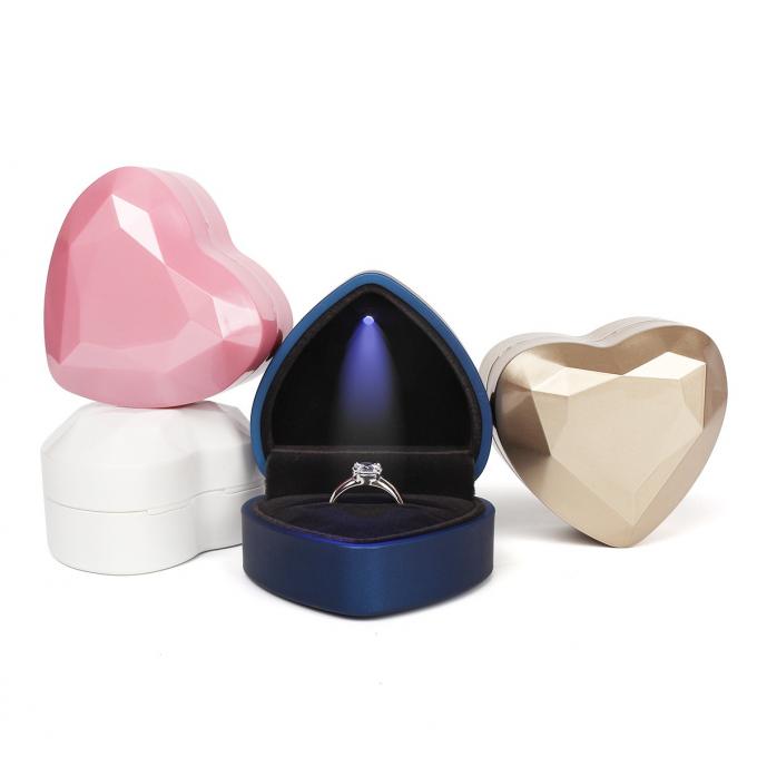 Spot LED lights creative heart-shaped ring box necklace pendant jewelry boxes LED light luxury packaging 2