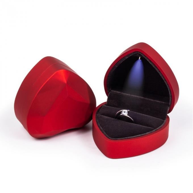 Spot LED lights creative heart-shaped ring box necklace pendant jewelry boxes LED light luxury packaging 4