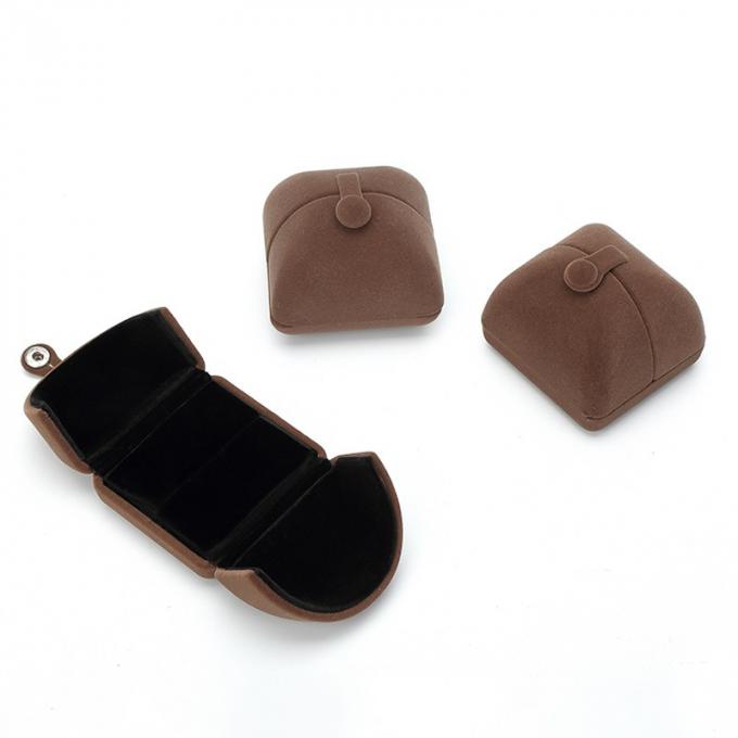 High-grade velvet ring box spot wholesale coffee double open box to receive necklace jewelry box 3