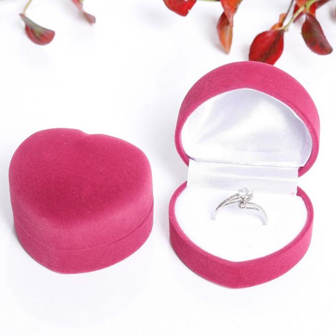 Manufacturers supply of flocking, peach heart ring box jewelry wholesale jewelry earrings stud earrings box box 3