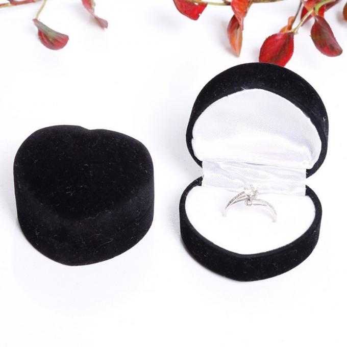 Manufacturers supply of flocking, peach heart ring box jewelry wholesale jewelry earrings stud earrings box box 4