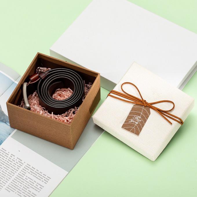custom logo luxury square gift packaging black paper heaven and earth cover hard kraft paper belt box 1
