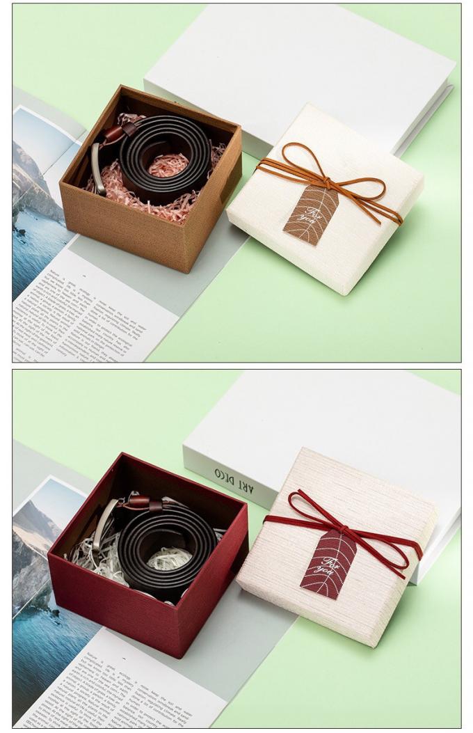 custom logo luxury square gift packaging black paper heaven and earth cover hard kraft paper belt box 4